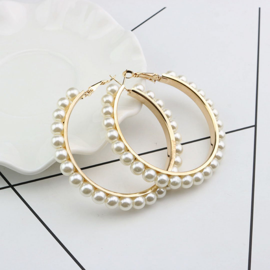 Pearl Hoop Earrings