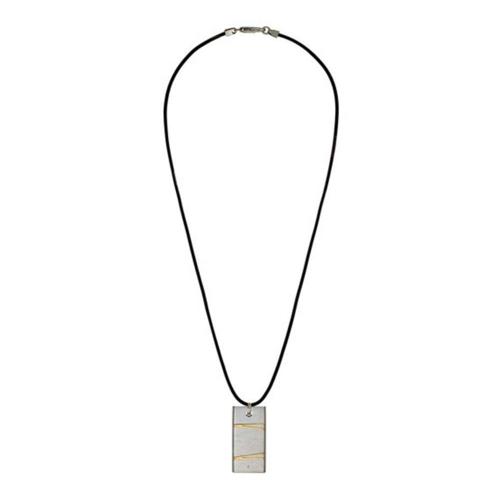 BLISS by Damiani - "Flash" Stainless Steel & 18K Yellow Gold Diamond Necklace