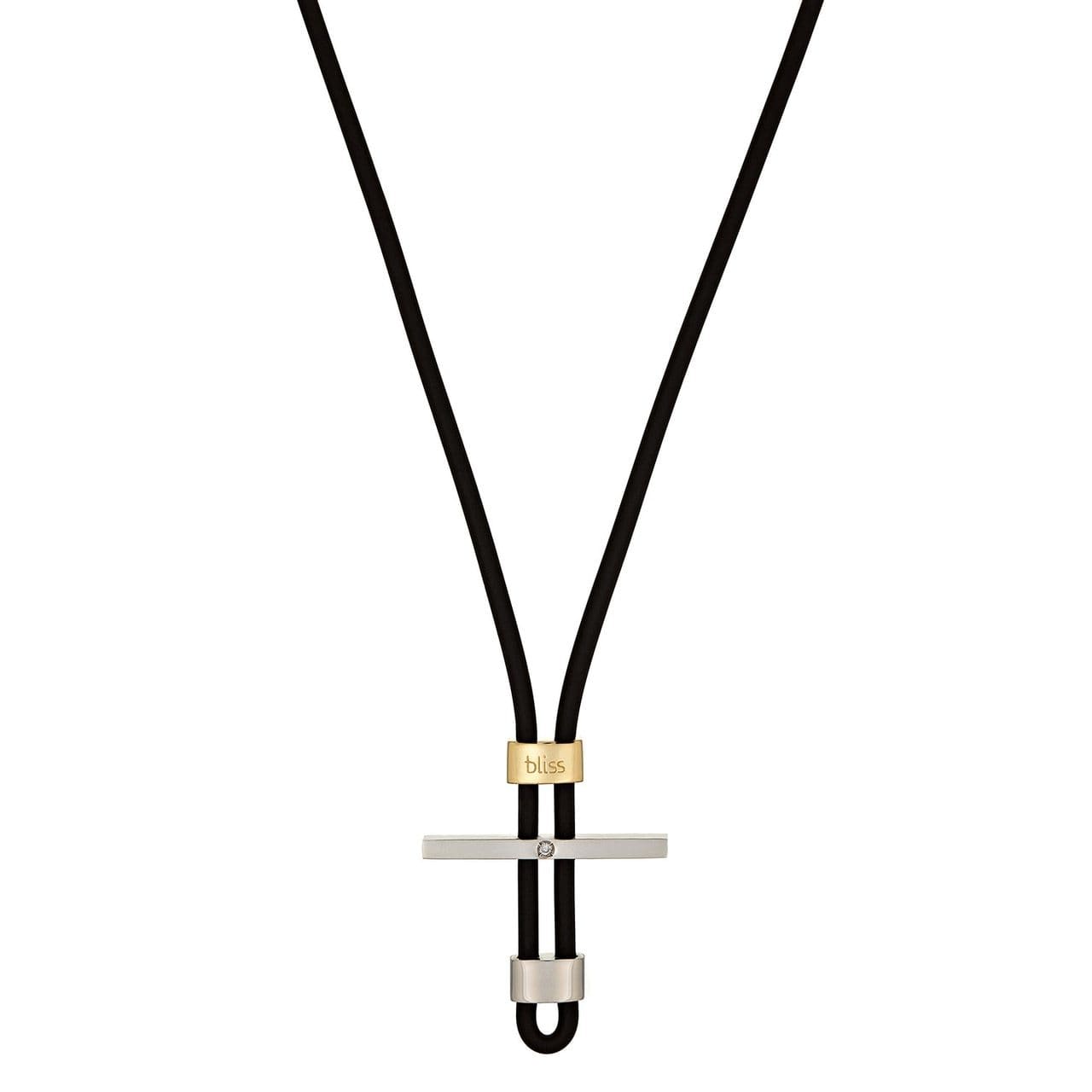 BLISS by Damiani "Mistral" Stainless Steel & 18K Yellow Gold Diamond Necklace