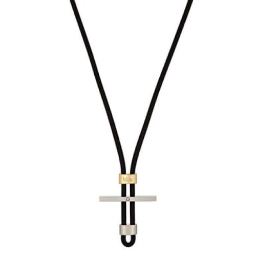 BLISS by Damiani "Mistral" Stainless Steel & 18K Yellow Gold Diamond Necklace