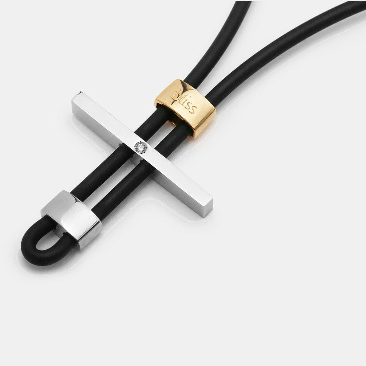 BLISS by Damiani "Mistral" Stainless Steel & 18K Yellow Gold Diamond Necklace