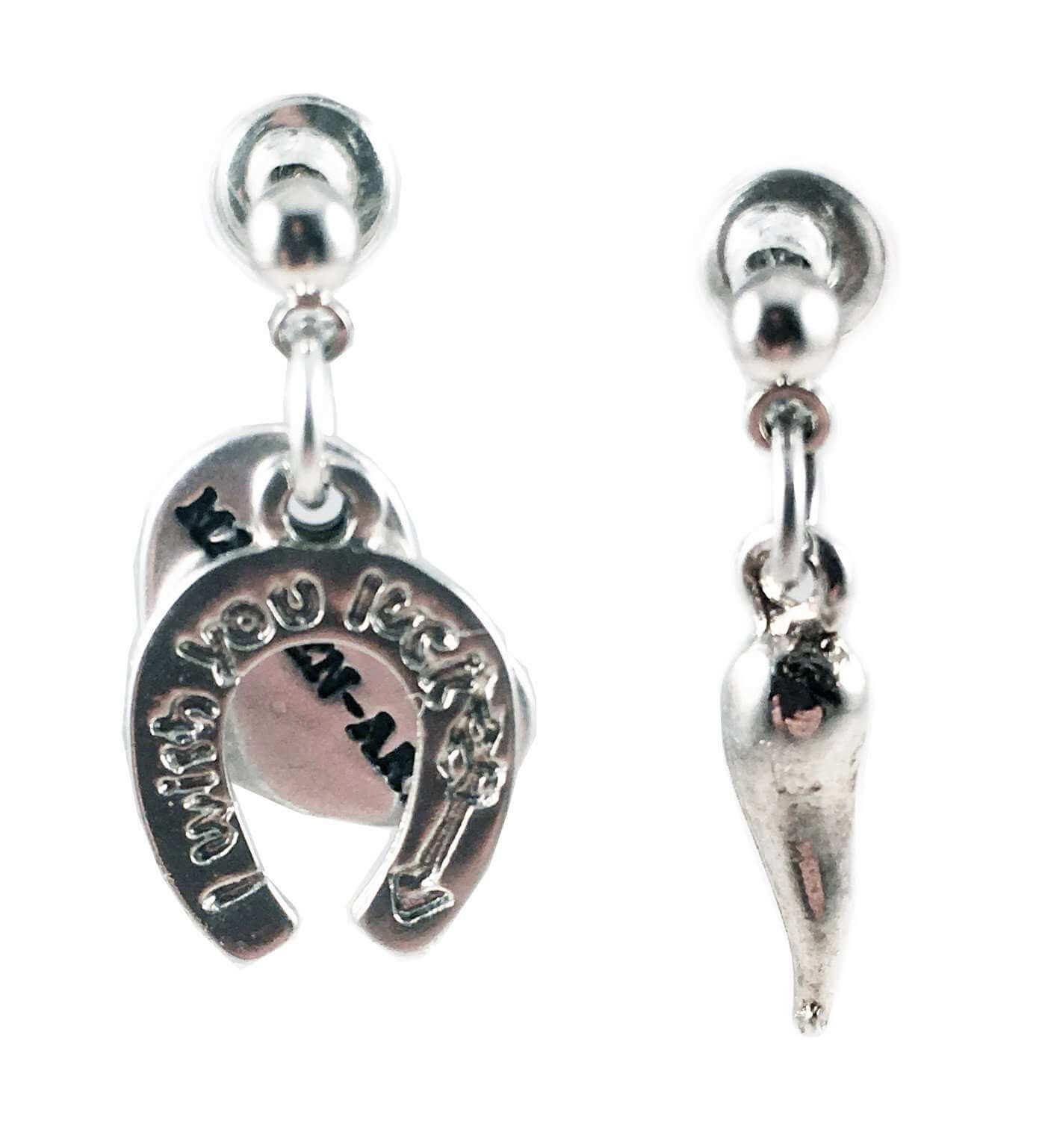 Horseshoe and lucky horn Earrings. Perfect for parties, summer time and gift for her.