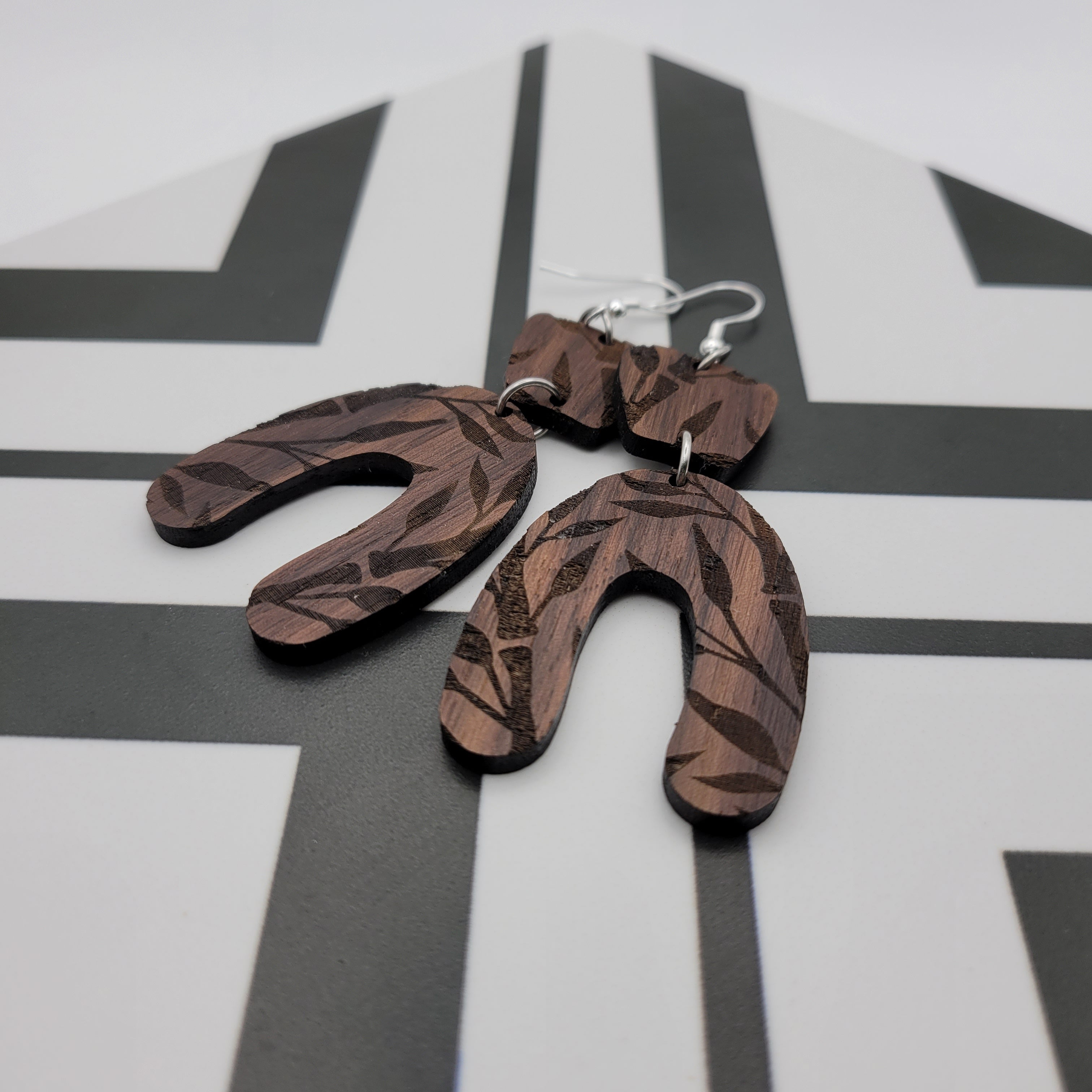 Bamboo Dangle Wood Earrings