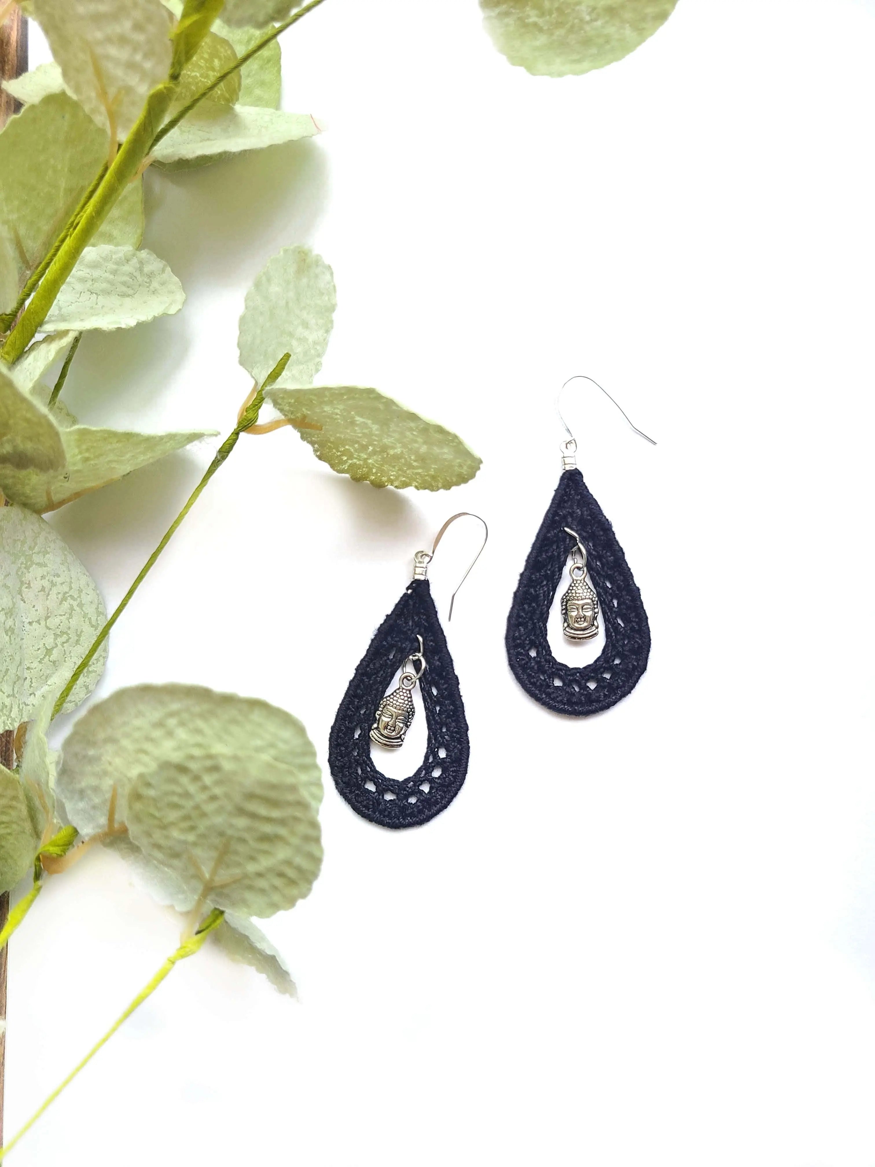 Buddha Teardrop Statement Earrings