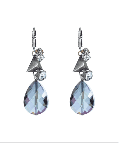 Dangle and drop earrings with Swarovski crystals and studs.