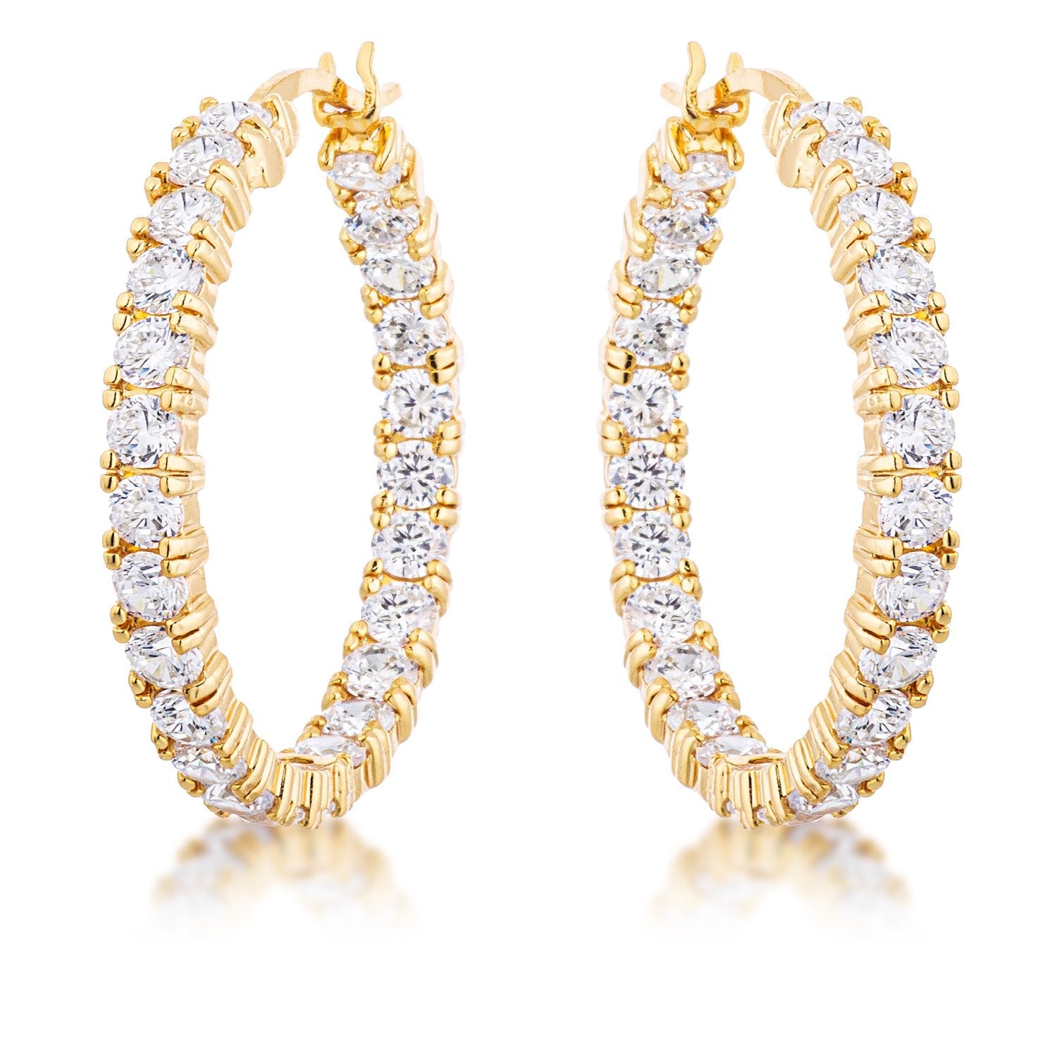 Gold Plated Eternity Hoop Earrings