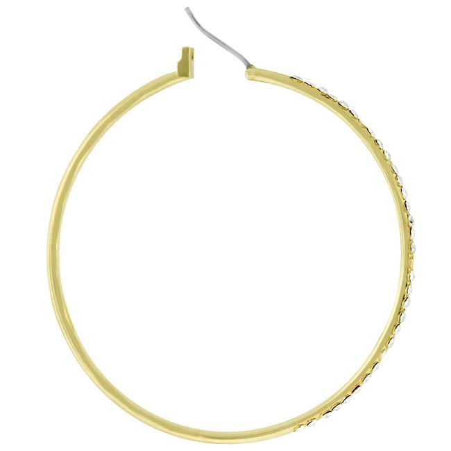 Goldtone Crystal Hoop Earrings