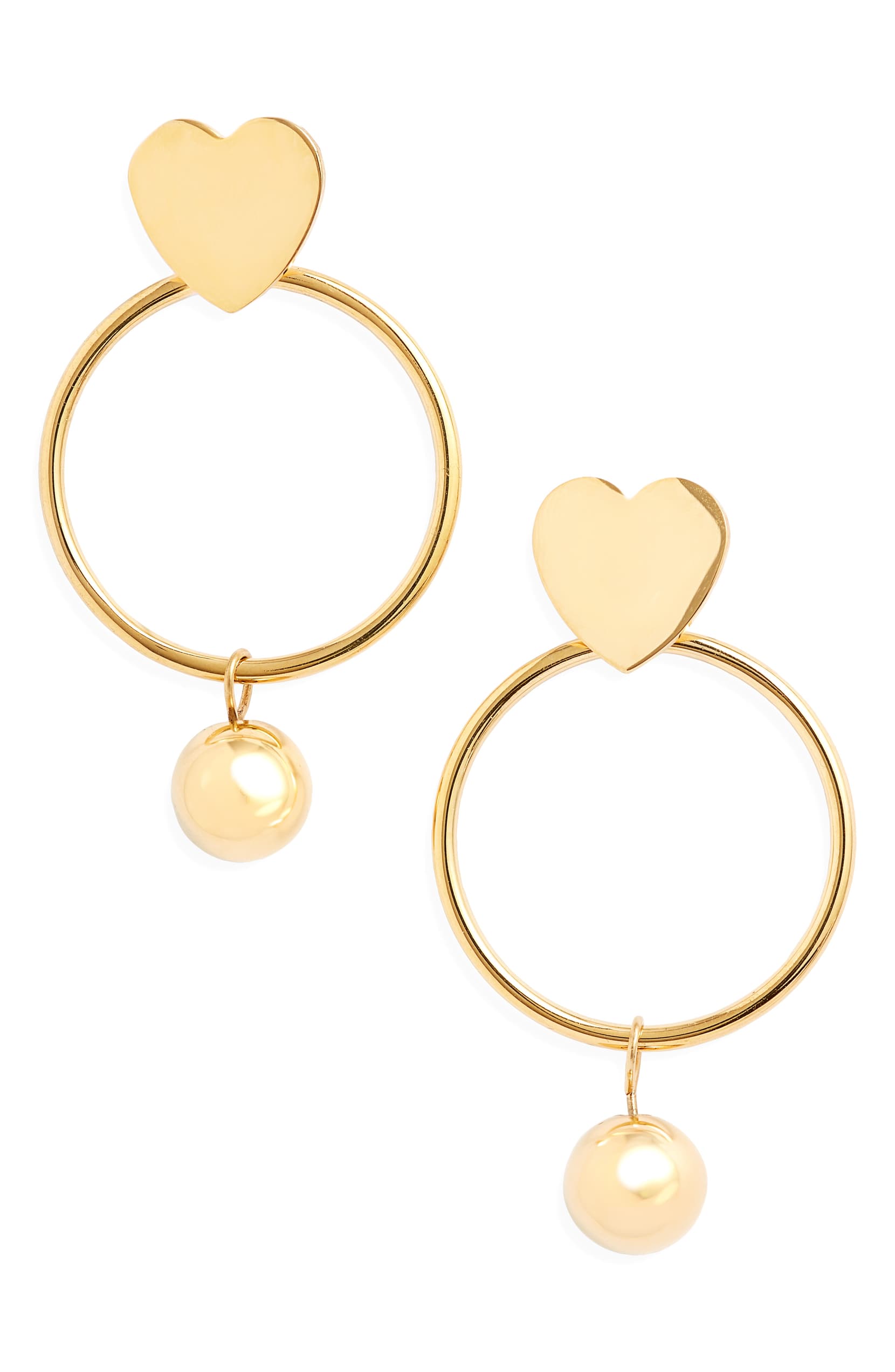 Hoop Heart Drop Earrings