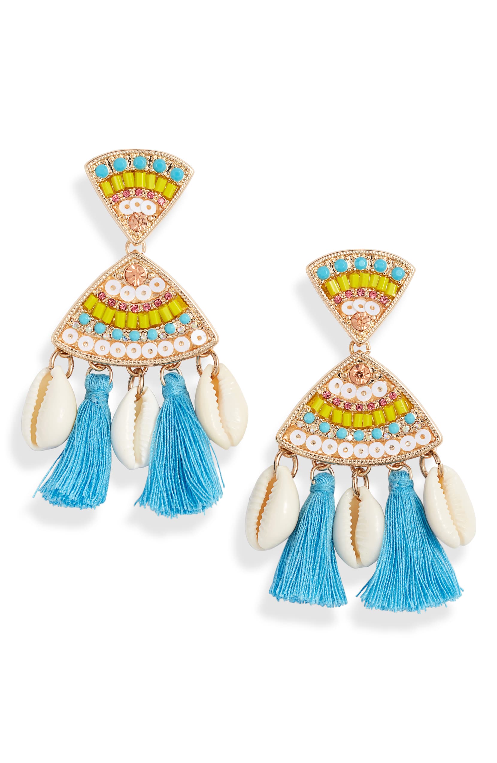 Tassel Shell Statement Drop Earrings