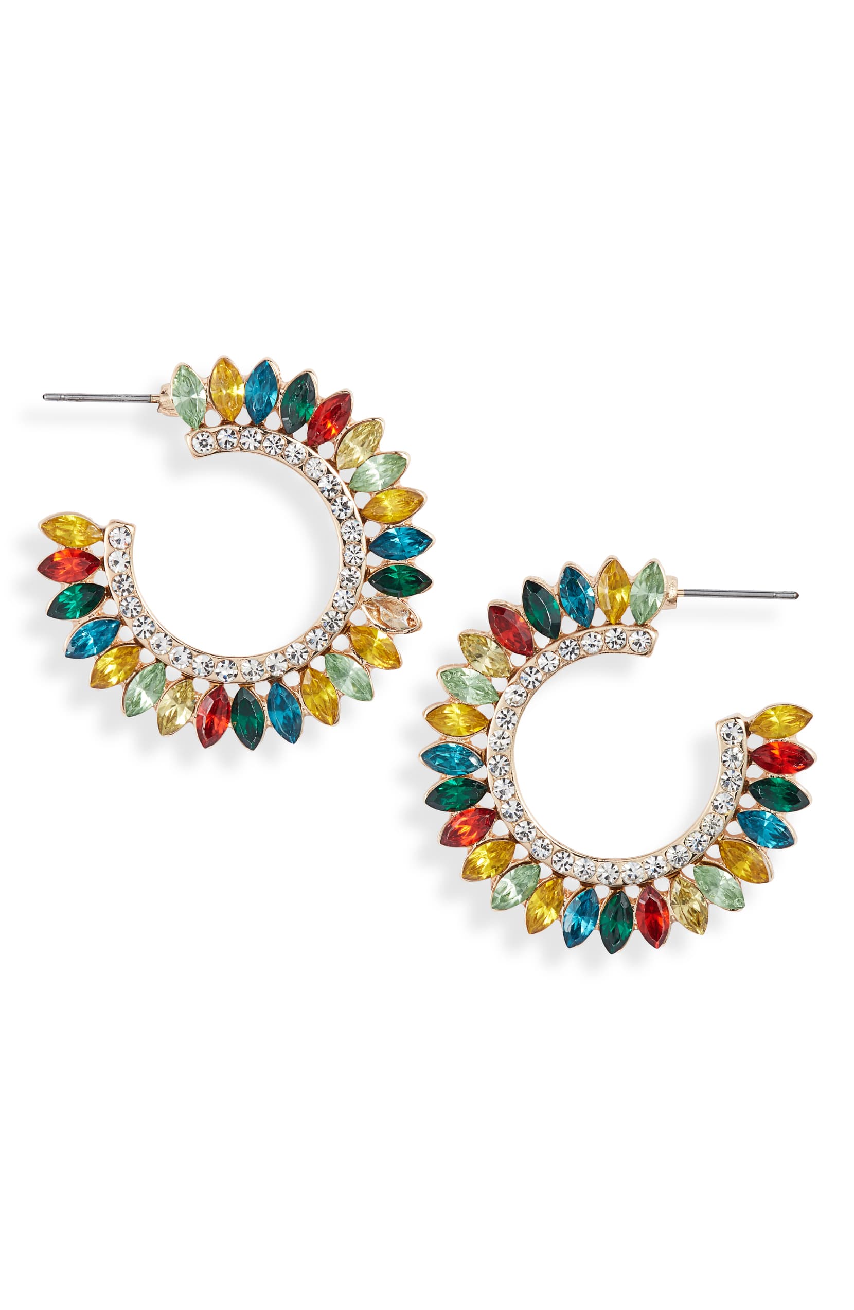 Crystal Fan Statement Hoops