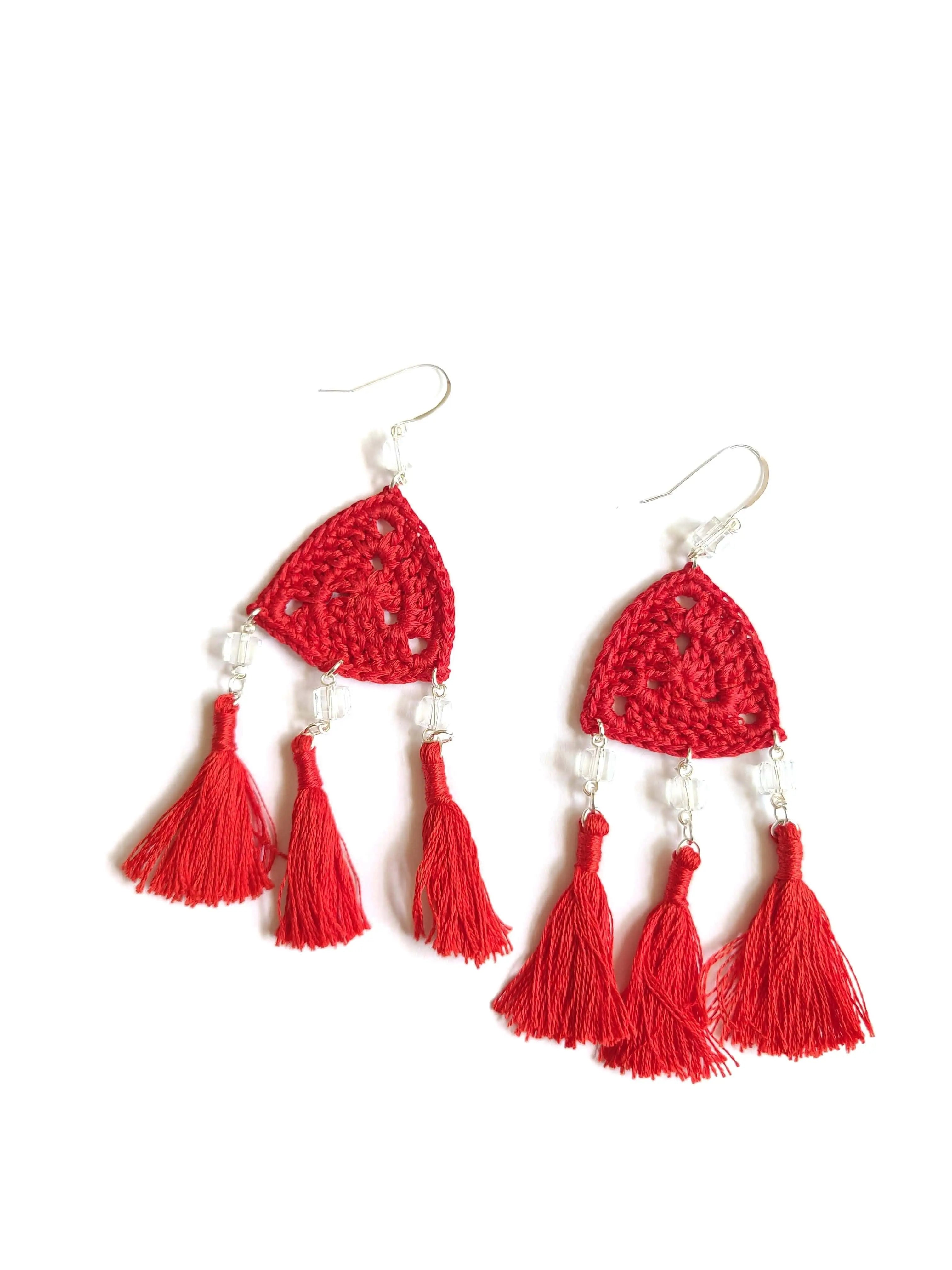 Triple Tassel Earrings