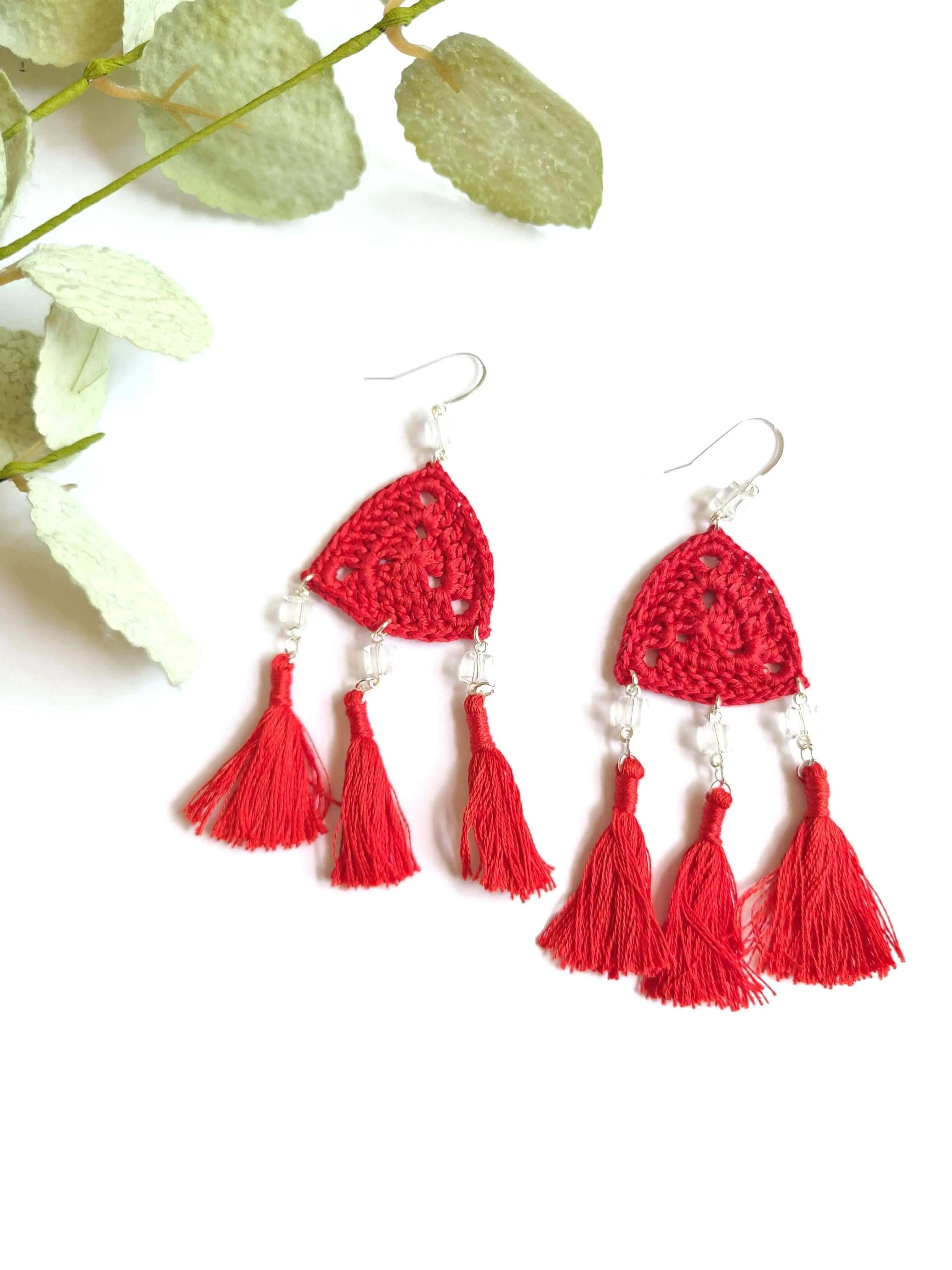 Paparazzi red 2025 tassel earrings