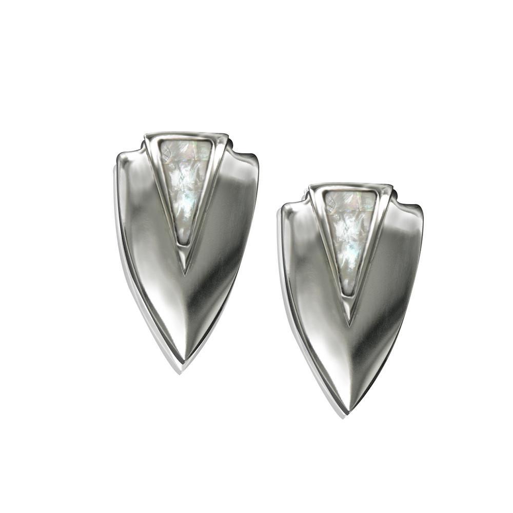 Chevron Earrings- Silver