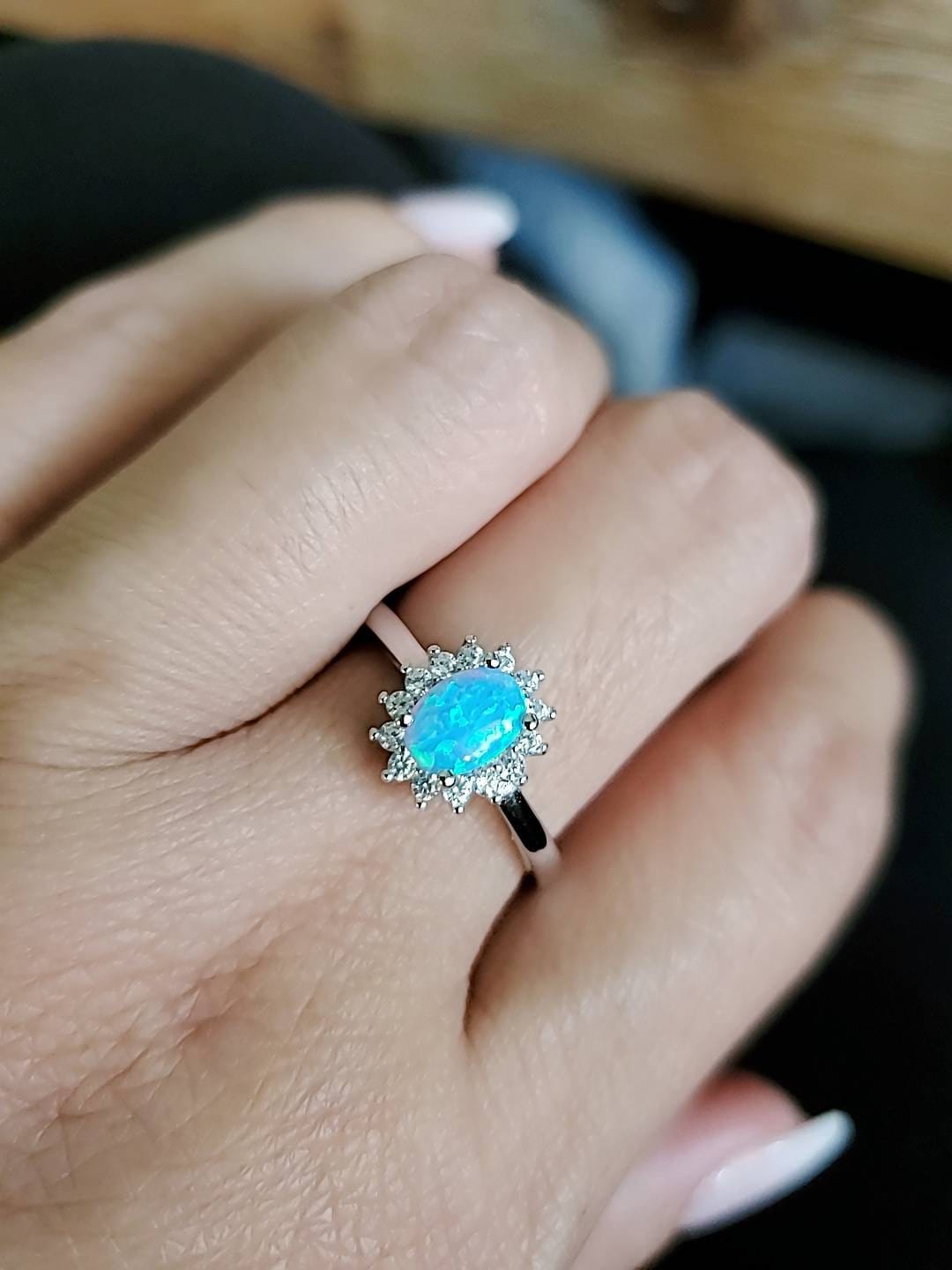 Dainty Blue Opal Ring-3