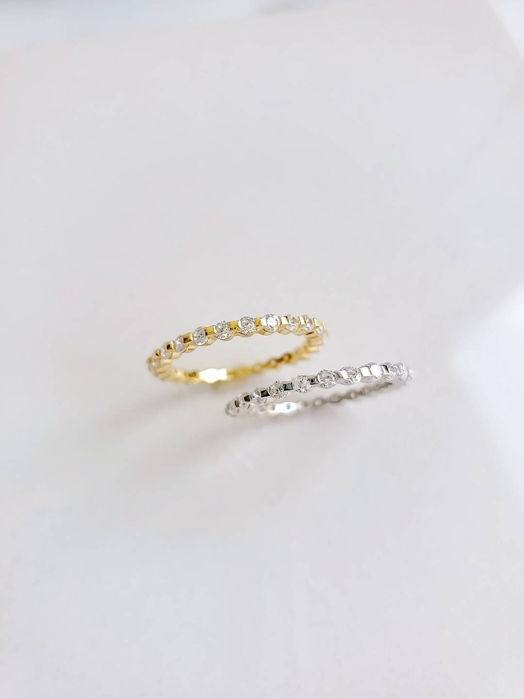 Gold, Rose Gold, Silver Ring, Sterling Silver, Eternity Ring, Wedding Band, Promise Ring, Dainty Band, Anniversary Ring-3