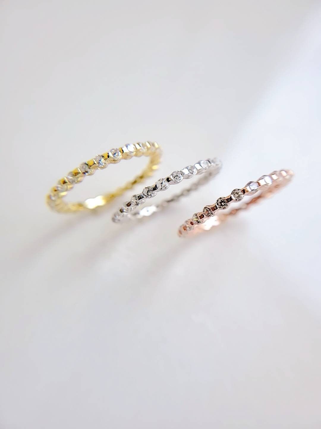 Gold, Rose Gold, Silver Ring, Sterling Silver, Eternity Ring, Wedding Band, Promise Ring, Dainty Band, Anniversary Ring-4