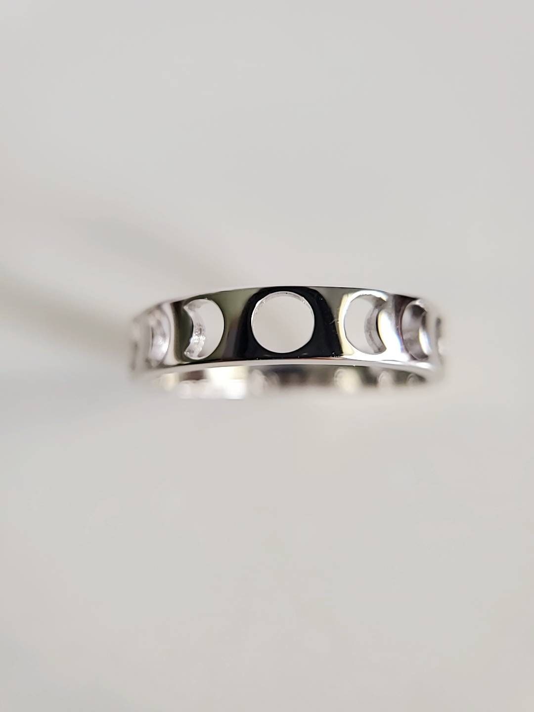 Moon Ring, Moon Phase Ring, Celestial Ring, Sterling Silver Women Ring, Spiritual Ring, Thumb Ring, Stack Ring-4