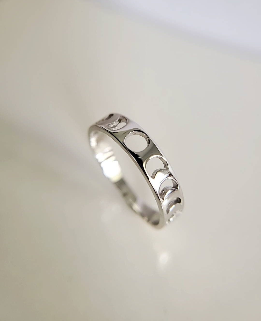 Moon Ring, Moon Phase Ring, Celestial Ring, Sterling Silver Women Ring, Spiritual Ring, Thumb Ring, Stack Ring-3