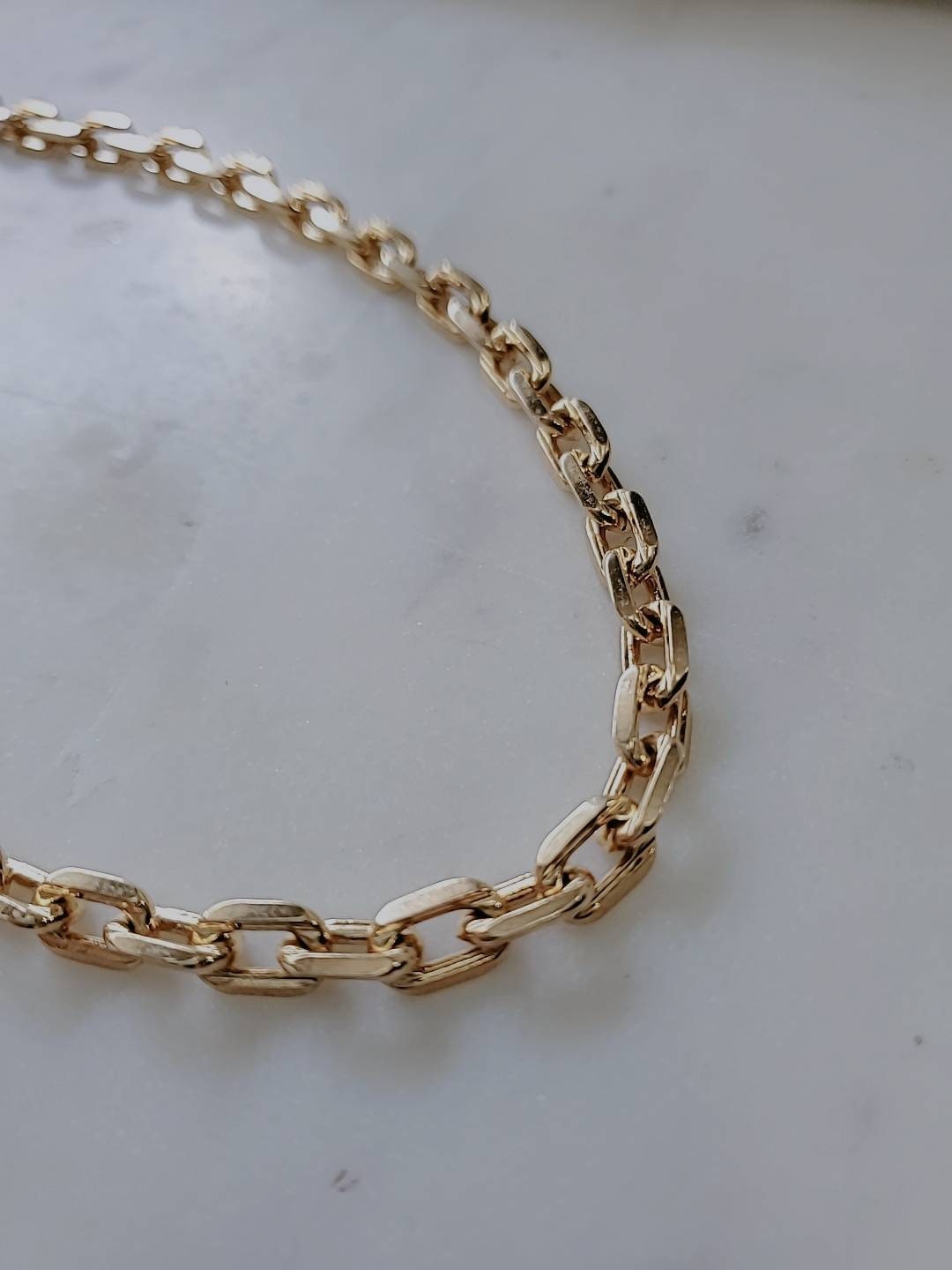 Gold Necklace, Statement Women's Chain , Layering Necklace, Chunky Gold Chain-4