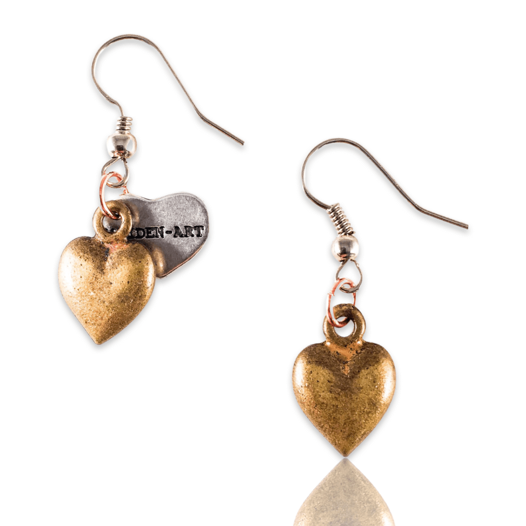 Bronze Heart Charms Earrings